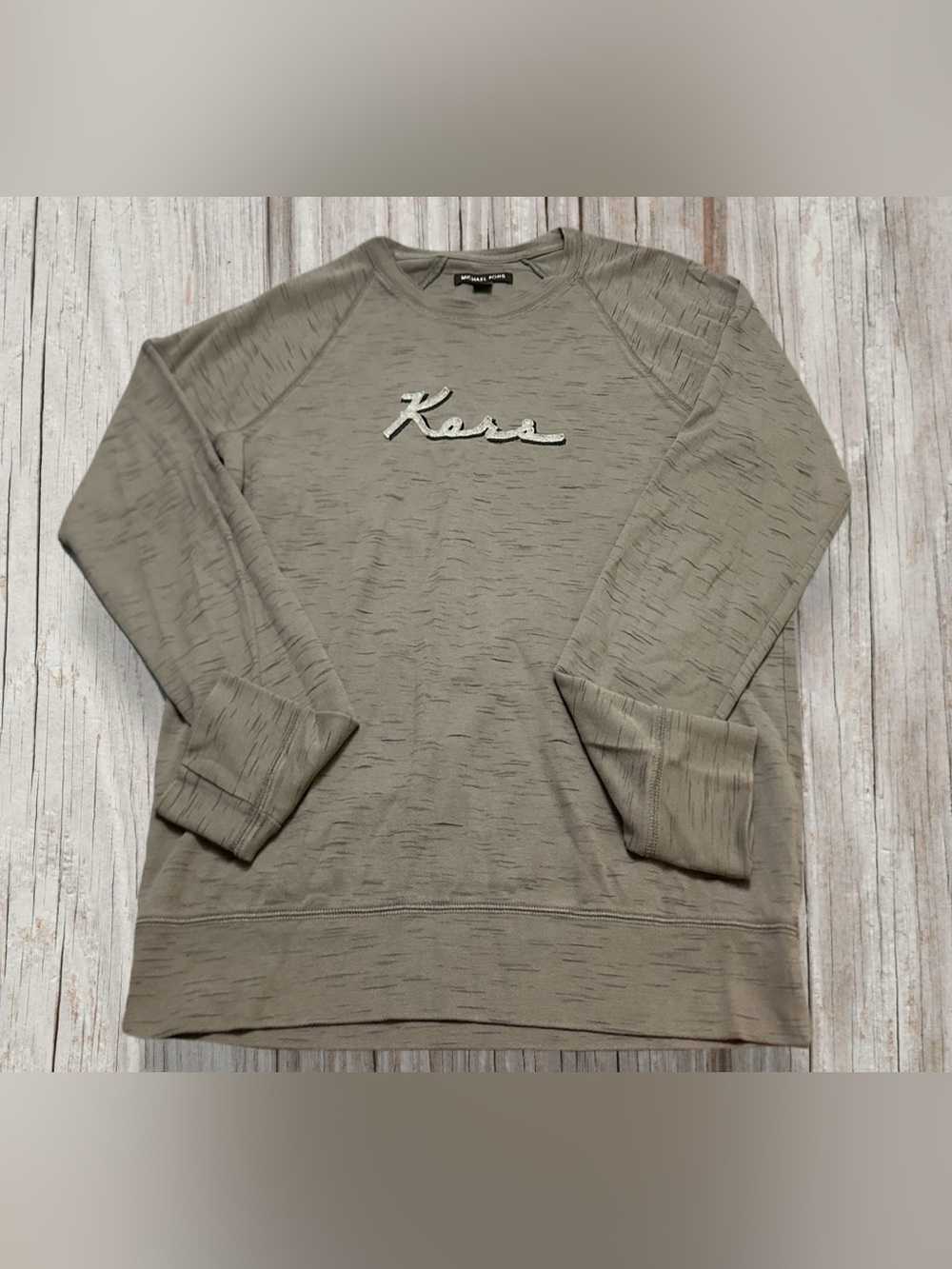 Michael Kors Men's Taupe Crewneck with Script Logo M